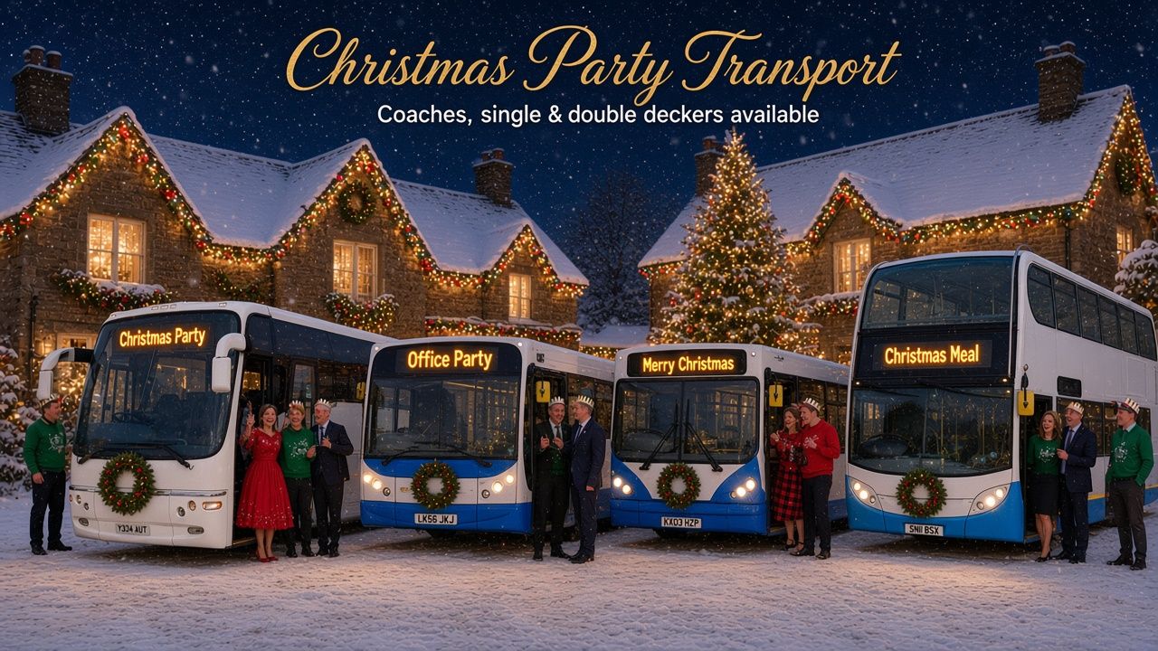 North Essex Travel Christmas party transport: coach, single-deck and double-deck buses available for Christmas parties and office meals